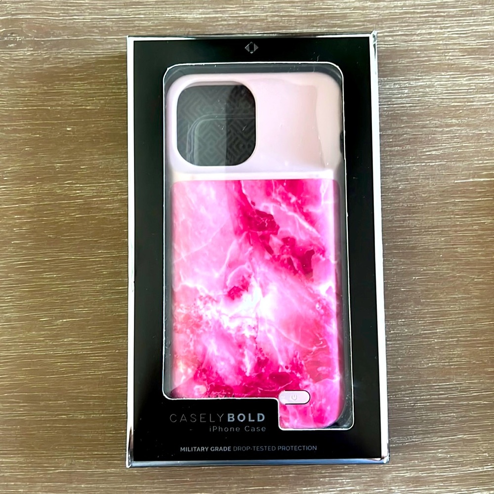 Brand New Hot Pink Marble iPhone 12 Pro Max Charging Phone Case